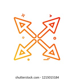 arrow cross fourway icon vector design