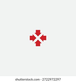 Diseño de Vector plano de icono de logotipo cruzado de flecha