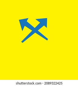 Flecha en logotipo minimalista de marca cruzada 