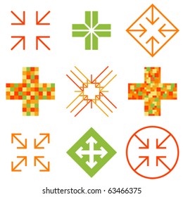 Arrow cross signs.
