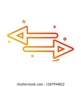 arrow cross two way icon vector design