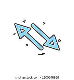 arrow cross two way icon vector design
