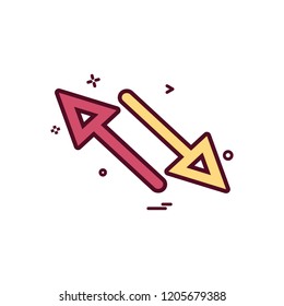 arrow cross two way icon vector design
