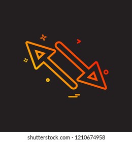 arrow cross two way icon vector design