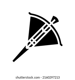 vector de icono de glifo de arco cruzado de flecha. signo de arco cruzado de flecha. símbolo de contorno aislado ilustración negra