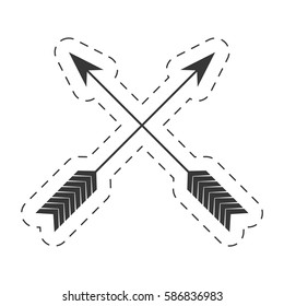 arrow crossed decoration thin line vector illustration eps 10