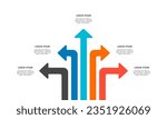 Arrow Crossroads 5 options infographic template. Vector illustration.