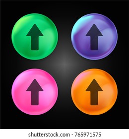 Up Arrow crystal ball design icon in green - blue - pink and orange.