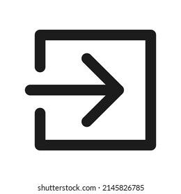 Arrow in cube pictogram. Isolated vector icon.