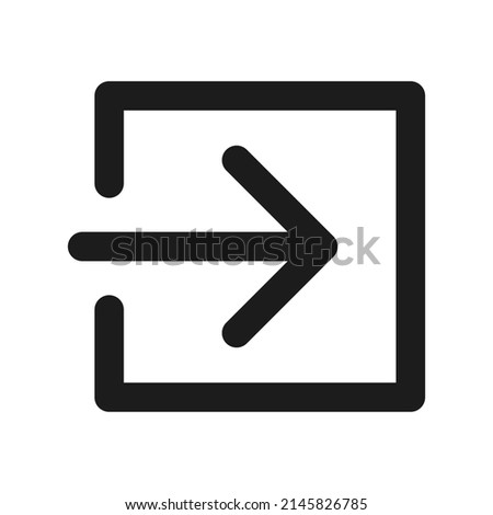 Arrow in cube pictogram. Isolated vector icon.
