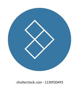 Arrow cubes icon in Badge style  on white background