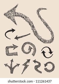 Arrow curl hand drawn vector. Use for any design you want.