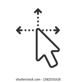 Arrow cursor with arrows pointing in different directions, Drag / Pan / Scroll icon