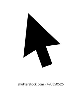 Arrow cursor - black isolated icon, vector illustration