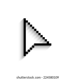arrow cursor  - black vector icon with shadow