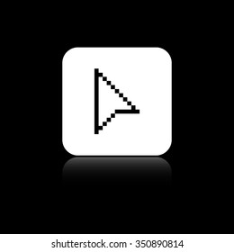 arrow cursor - black vector icon on the white button