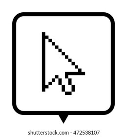 arrow cursor - black vector icon  message bubble