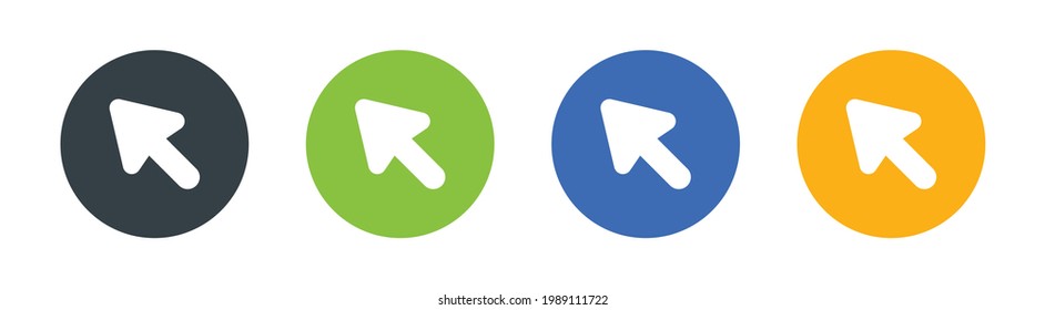 Arrow, cursor, click, mouse icon symbol on round design.
