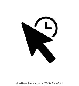 Arrow Cursor with Clock Overlay Minimal Icon