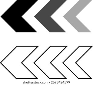 Seta, cursor, sinal de símbolo rápido dinâmico. Seta móvel dinâmica representando velocidade, rápida, ilustração de vetor de aceleração.