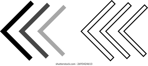 Seta, cursor, sinal de símbolo rápido dinâmico. Seta móvel dinâmica representando velocidade, rápida, ilustração de vetor de aceleração.