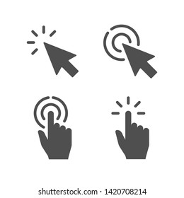 Arrow Cursor And Hand Pointer Icon Vector