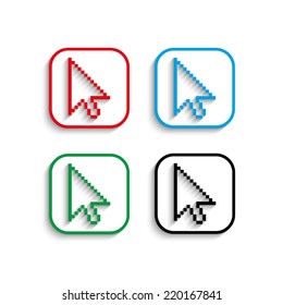 arrow cursor icon with shadow