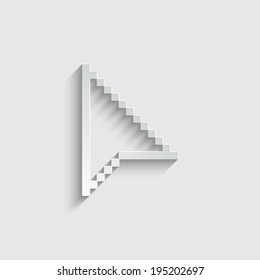 arrow cursor icon - with shadow on a grey background