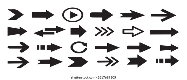 Arrow And Cursor Icons.Arrow icon. Arrow vector collection.Black arrow vector icon pack.Arrows.
