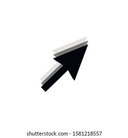 Arrow cursor, isolated pointer icon, vector illustration.