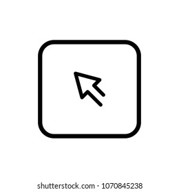 Arrow cursor line vector icon. Web pointer pictogram. Web site outline illustration.