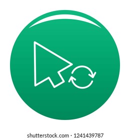 Arrow cursor loading icon. Simple illustration of arrow cursor loading vector icon for any design green