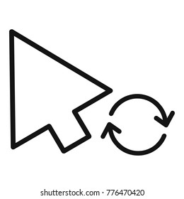 Arrow cursor loading icon. Simple illustration of arrow cursor loading vector icon for web