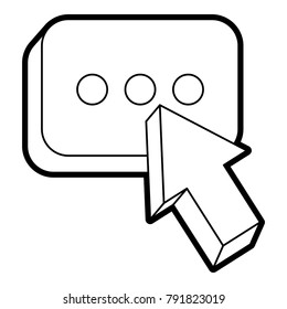 arrow cursor with message button icon