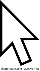 Arrow cursor. Mouse pointer black line icon