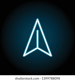 arrow cursor neon icon. Simple thin line, outline vector of Arrow icons for UI and UX, website or mobile application on dark blue gradient background