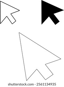 Arrow cursor pointer icon set. Computer mouse cursor