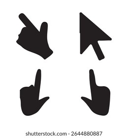 Arrow Cursor pointer set  internet cursor icon in checkerboard