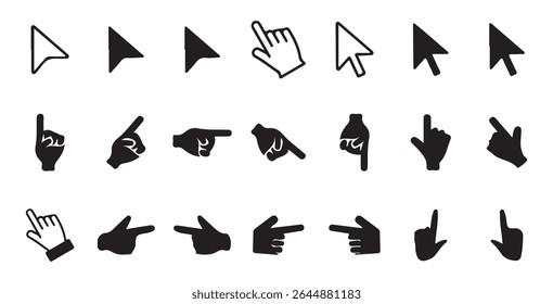 Arrow Cursor pointer set  internet cursor icon in checkerboard