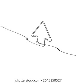 Arrow cursor sign line continuous drawing vector. One line Arrow cursor vector background. Arrow cursor icon. Continuous outline of Arrow cursor. Linear Arrows cursors designs.