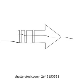 Arrow cursor sign line continuous drawing vector. One line Arrow cursor vector background. Arrow cursor icon. Continuous outline of Arrow cursor. Linear Arrows cursors designs.