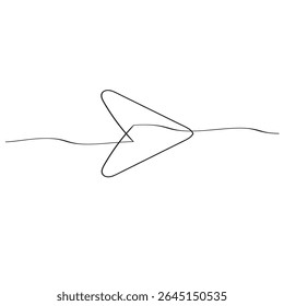 Arrow cursor sign line continuous drawing vector. One line Arrow cursor vector background. Arrow cursor icon. Continuous outline of Arrow cursor. Linear Arrows cursors designs.