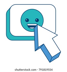 arrow cursor with smile emoticon button icon