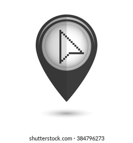 arrow cursor - vector icon;  black map pointer