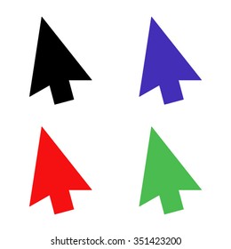 arrow cursor vector icon - colored set