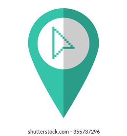 arrow cursor - vector icon;  green map pointer