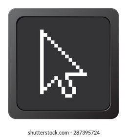 arrow cursor  - vector icon on a grey button