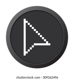 arrow cursor  - vector icon on a grey button