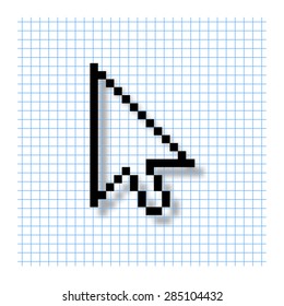 arrow cursor - vector icon with shadow