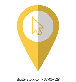 arrow cursor - vector icon;  yellow map pointer
